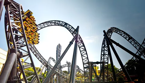 The Smiler world record rollercoaster upside-down at Alton Towers