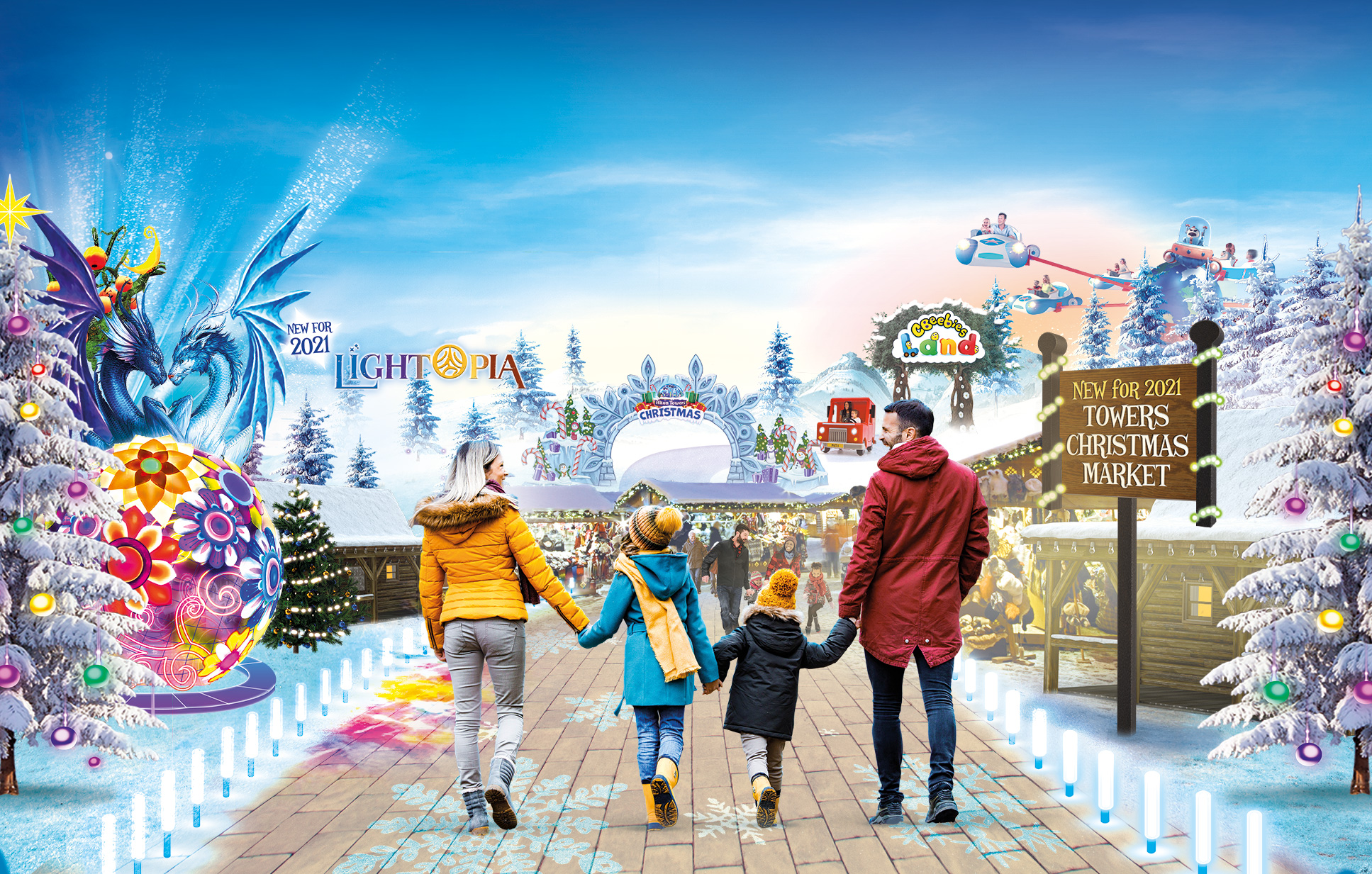 Christmas event - market, selected rides and Lightopia light trail